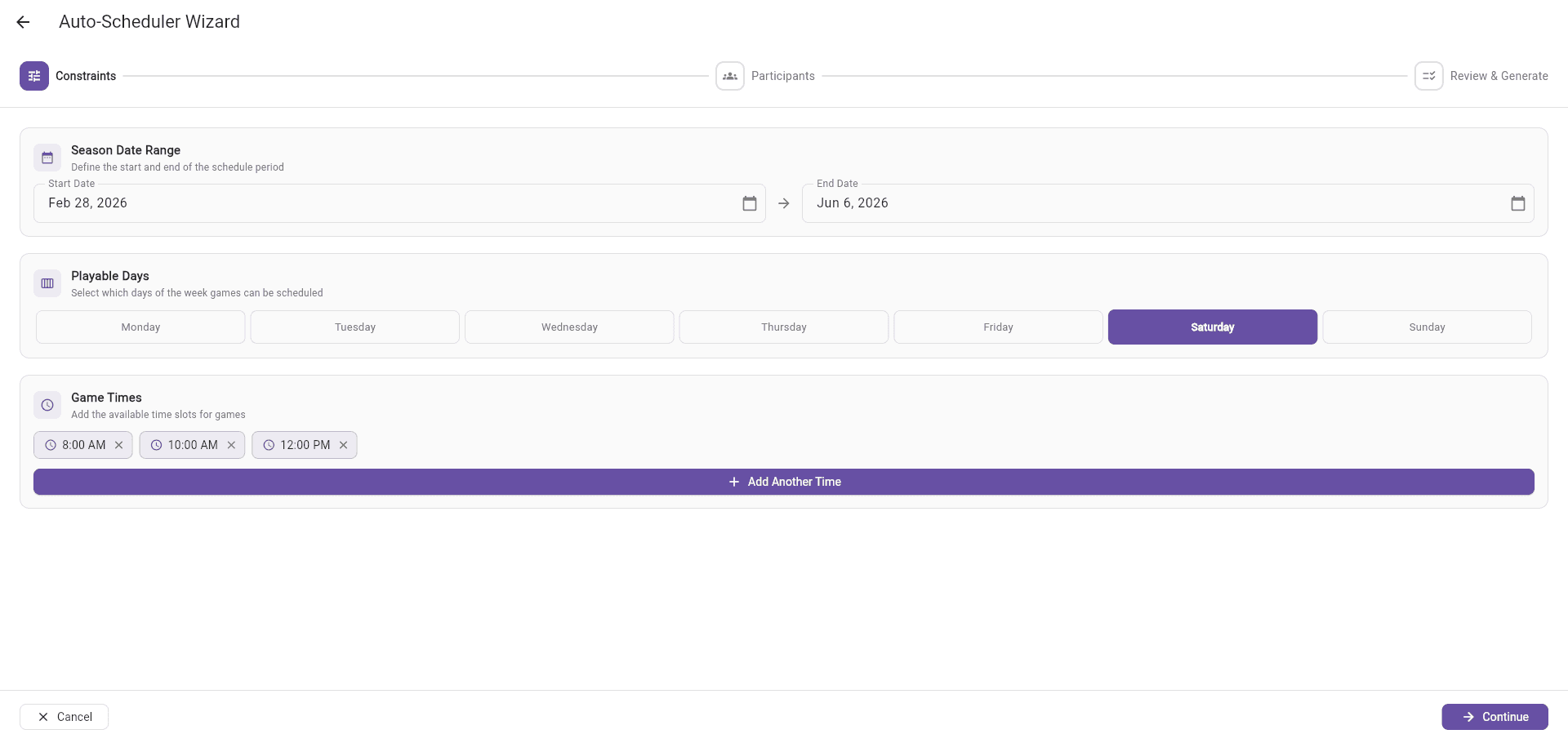 Auto-Scheduler Wizard