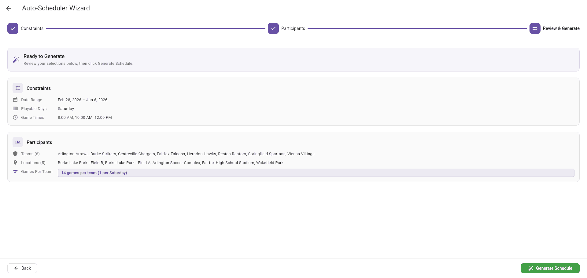 Auto-Scheduler Wizard