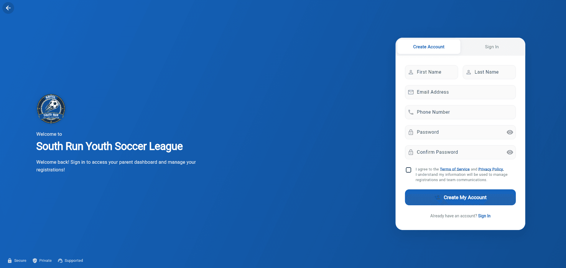 Parent Account & Sign-In