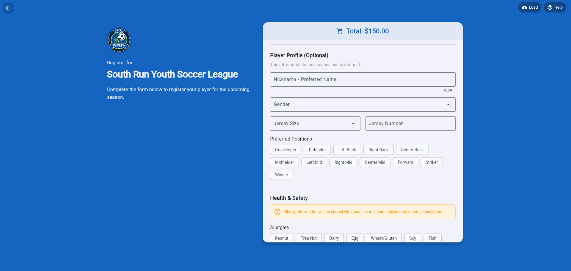 Player Profile & Position Preferences