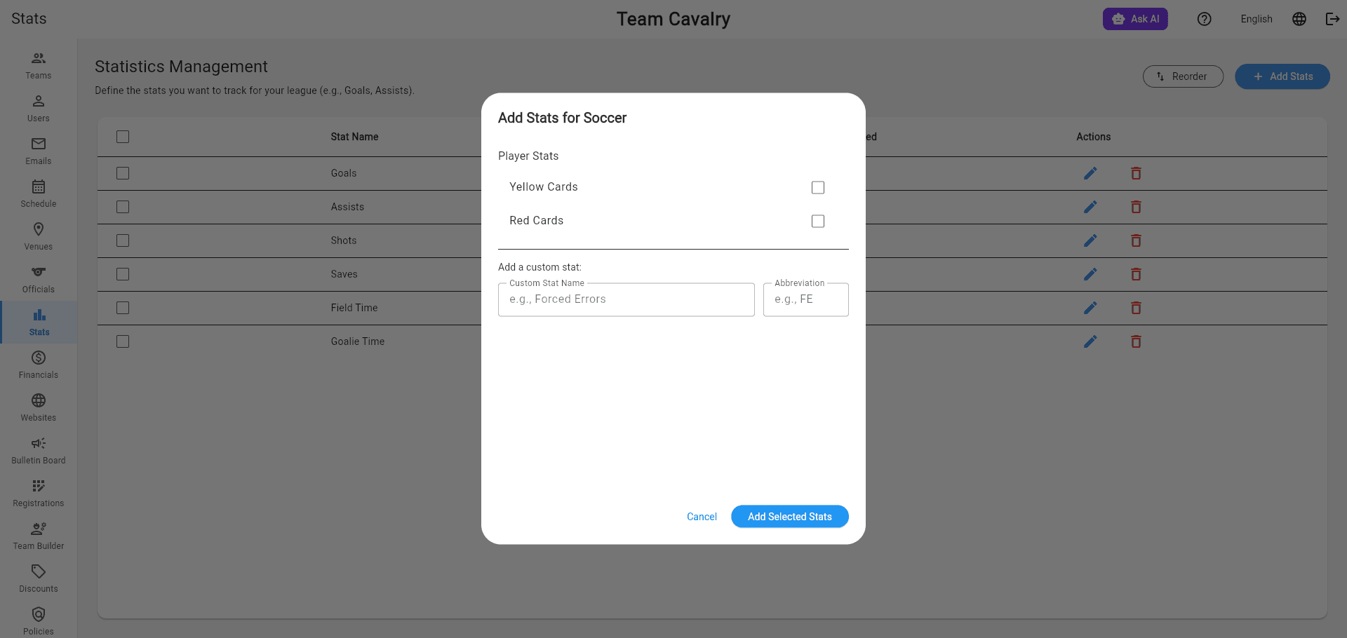 Custom Stat Definitions