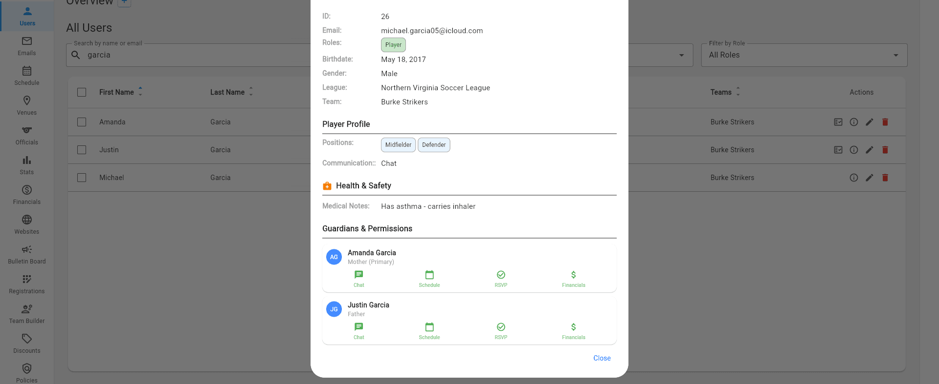 Detailed user profiles