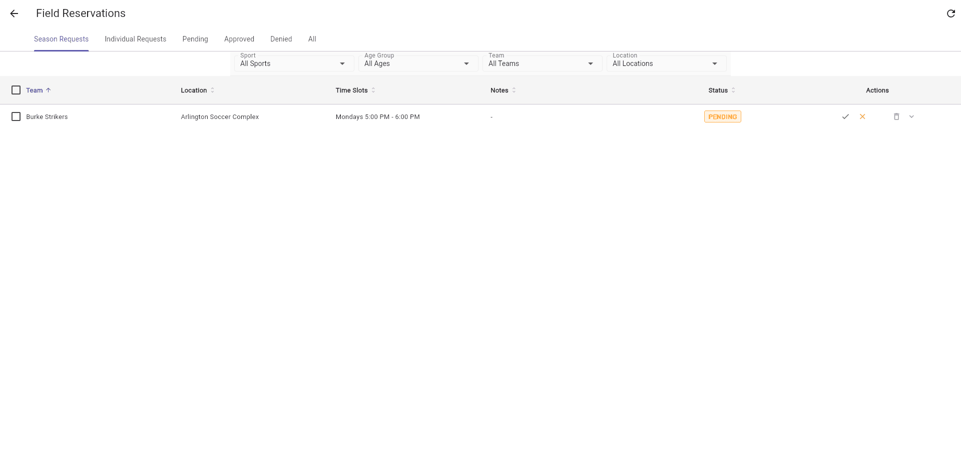 Admin Reservation Approval