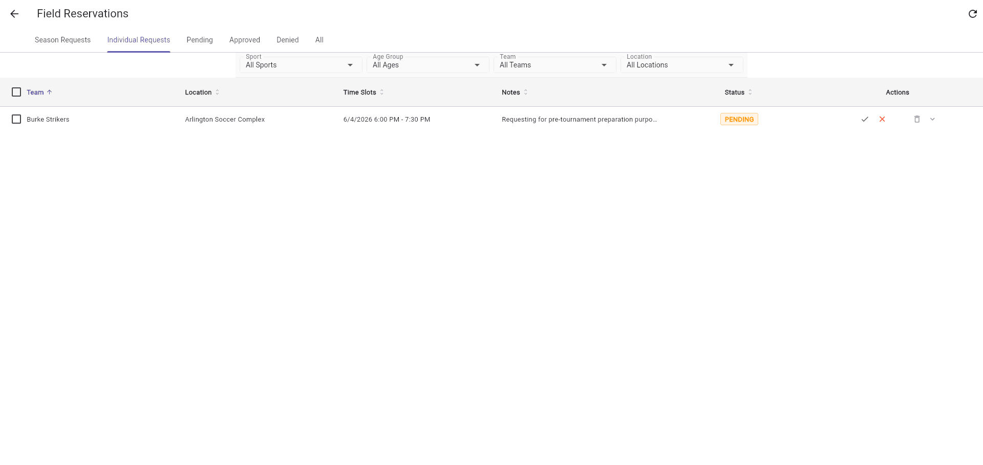 Admin Reservation Approval