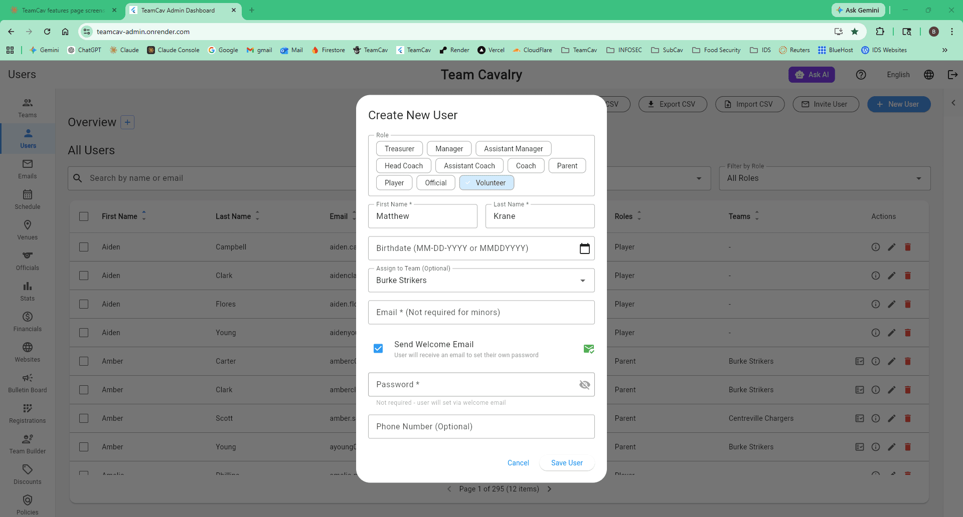 Dedicated Volunteer User Role