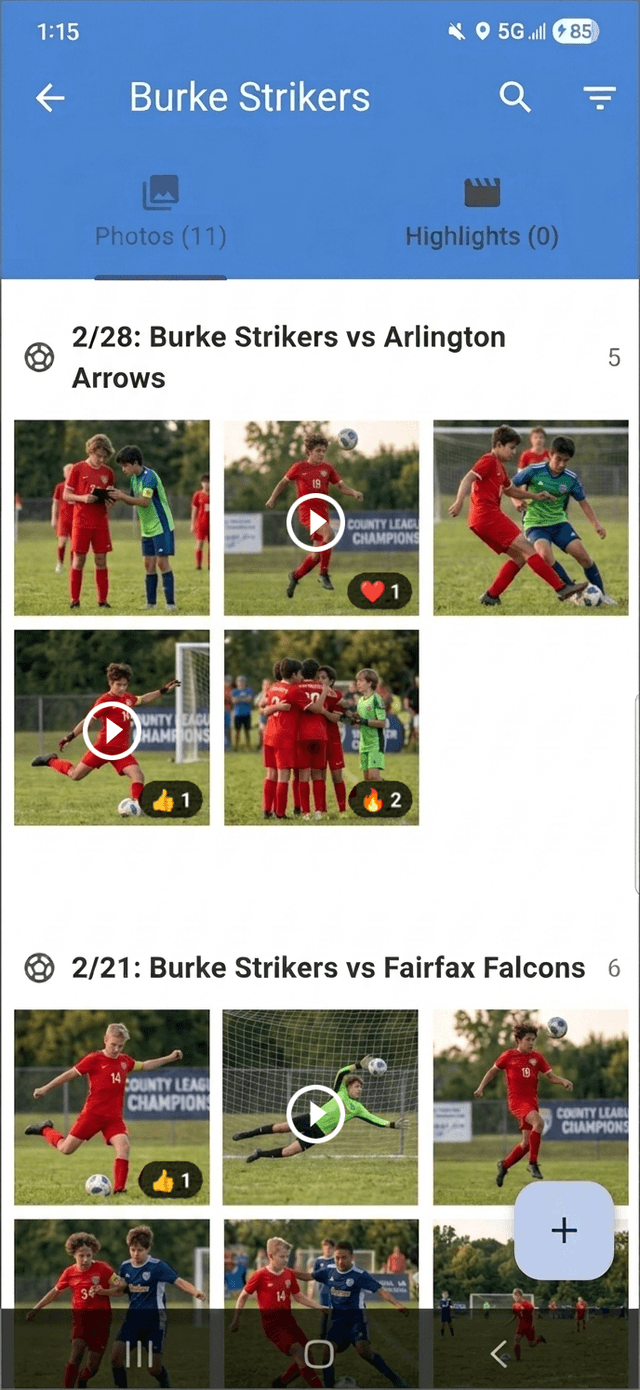 Team photo and video gallery