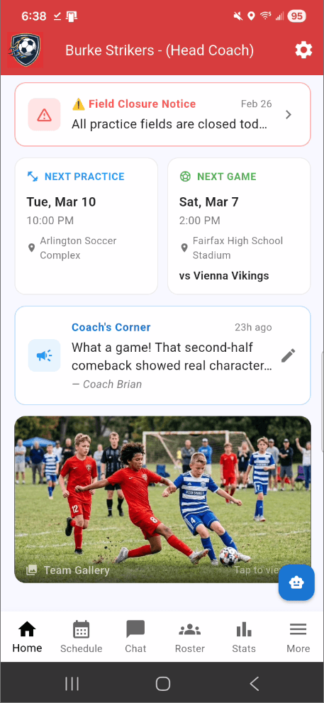 At-a-Glance Schedule on Home Screen