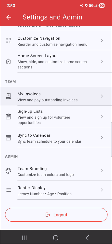 Mobile Settings & Preferences